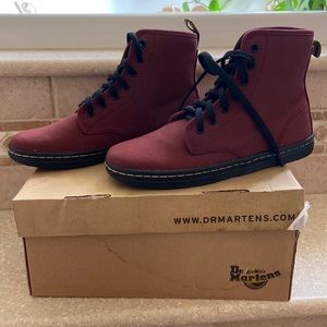 Dr. Martens SHOREDITCH Cherry Red Rouge canvas sneakers US women's size 7